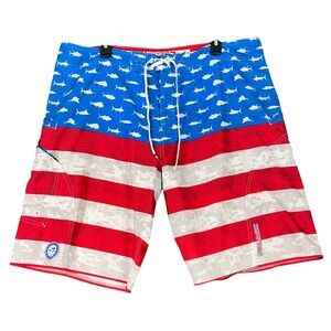 Pelagic Sharkskin Boardshorts Men 40 Fishing Offshore Performance Angler XXL